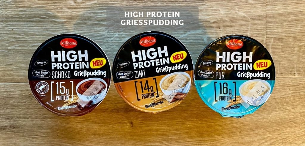 Neue High Protein Produkte sollen ganz einfach eine Eiweißreiche Ernährung ermöglichen wie wirkt High Protein auf dem Muskelaufbau nach dem Sport Milbona High Protein Pudding