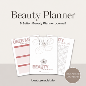 Kostenloser digitaler Beauty Planner mit acht PDF-Seiten